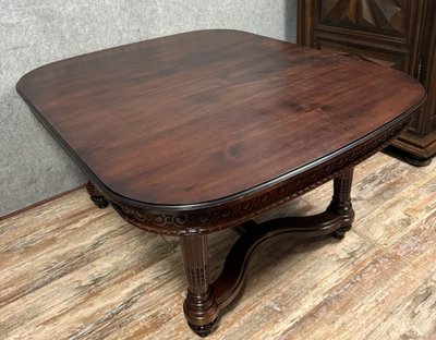 table a allonges style Louis XVI époque XIXème, en acajou
