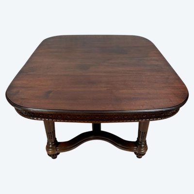 table a allonges style Louis XVI époque XIXème, en acajou