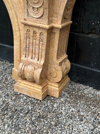 Napoleon III Style Lamartine Yellow Marble Mantel Circa 1880