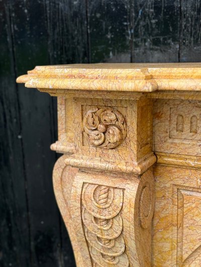 Napoleon III Style Lamartine Yellow Marble Mantel Circa 1880