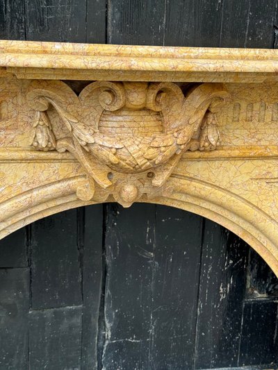Napoleon III Style Lamartine Yellow Marble Mantel Circa 1880