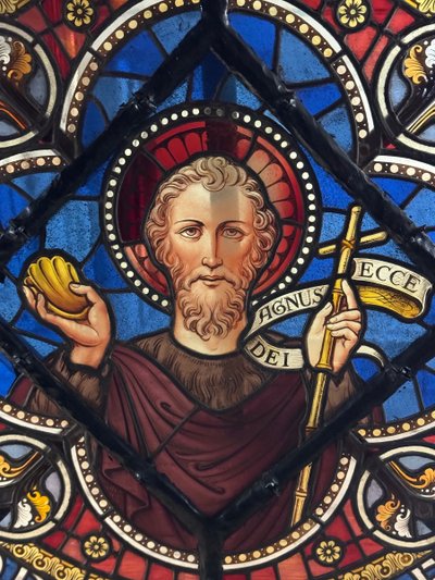 Large stained glass window in coloured leaded glass, circa 1880
