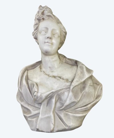 Busto femminile in marmo di Carrara, fine del XVIII secolo, Italia settentrionale