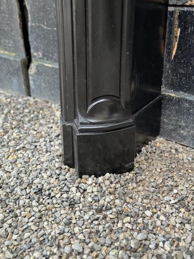 Louis XV Style Black Belgian Marble Mantel circa 1880