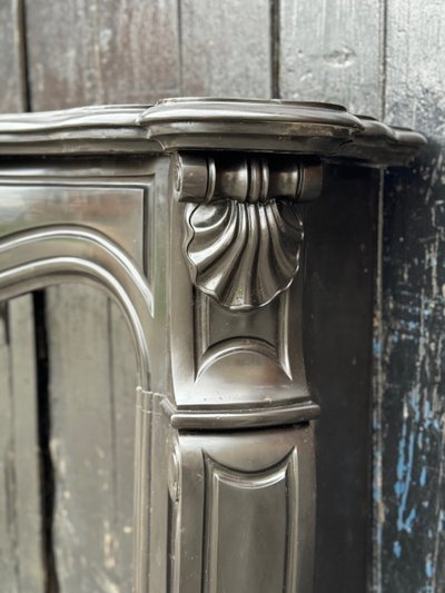 Louis XV Style Black Belgian Marble Mantel circa 1880