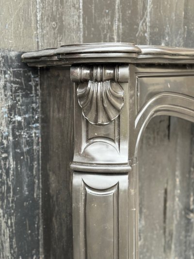 Louis XV Style Black Belgian Marble Mantel circa 1880