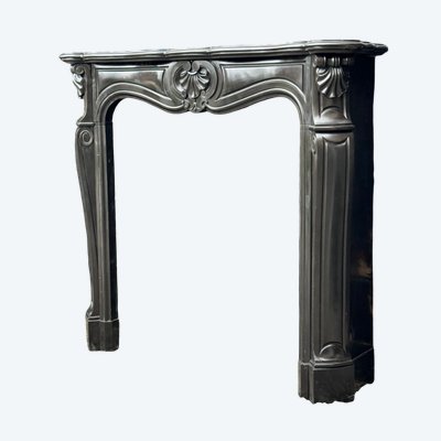 Louis XV Style Black Belgian Marble Mantel circa 1880