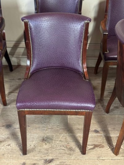 Suite De 4 Chaises Et 4 Fauteuils Artdeco En Palissandre Vers 1930