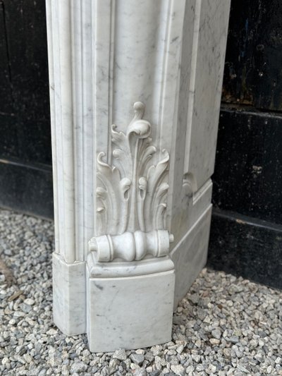 Louis XV Style Carrara Marble Mantel Circa 1880