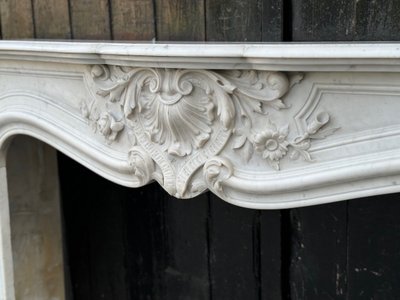 Louis XV Style Carrara Marble Mantel Circa 1880