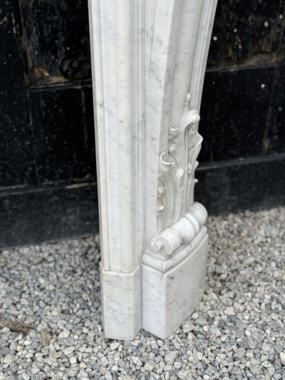 Louis XV Style Carrara Marble Mantel Circa 1880