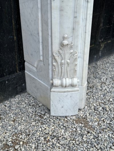 Louis XV Style Carrara Marble Mantel Circa 1880