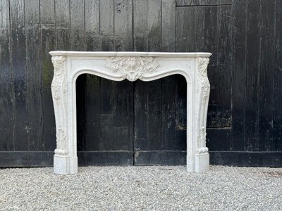 Louis XV Style Carrara Marble Mantel Circa 1880