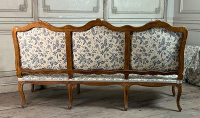 Louis XV Carved Wood Bench with Oak Patina 18th Century