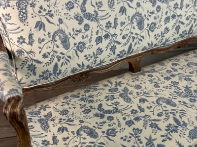 Louis XV Carved Wood Bench with Oak Patina 18th Century