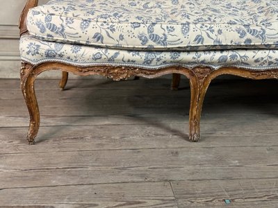 Louis XV Carved Wood Bench with Oak Patina 18th Century