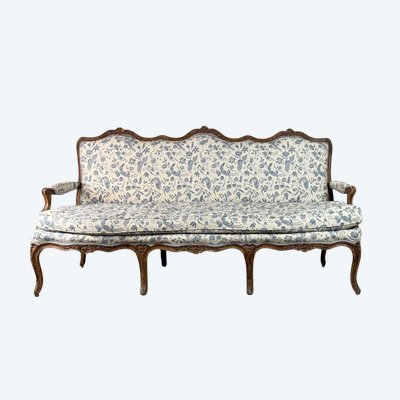 Louis XV Carved Wood Bench with Oak Patina 18th Century