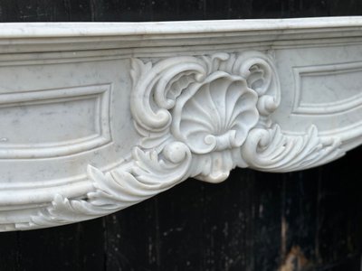 Impressive Louis XV Style Carrara Marble Mantel circa 1880