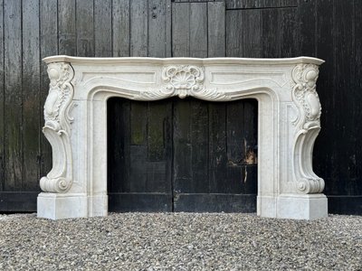Impressive Louis XV Style Carrara Marble Mantel circa 1880