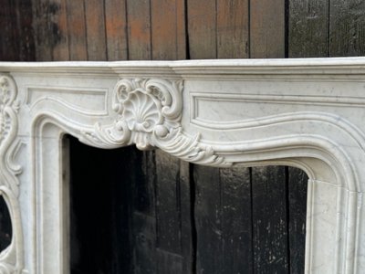 Impressive Louis XV Style Carrara Marble Mantel circa 1880