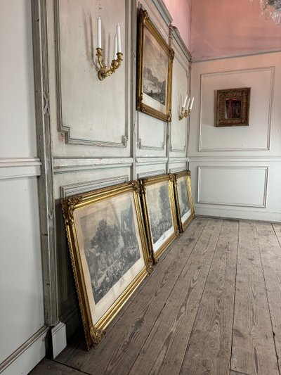 Suite De 4 Gravures, Retirage XIXème, Très Beaux Cadres Napoléon III