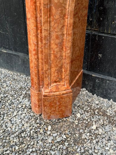 Kamin Im Stil von Louis XV Aus Rotem Veroneser Marmor Um 1880