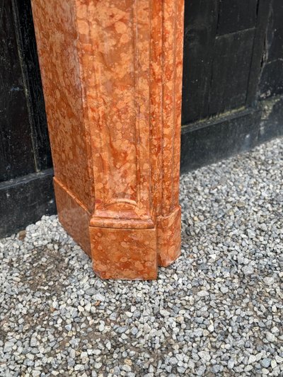 Kamin Im Stil von Louis XV Aus Rotem Veroneser Marmor Um 1880