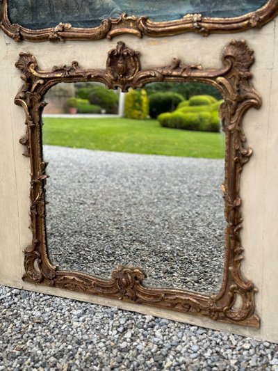 Miroir De Cheminée Ou Trumeau, Oil on canvas and gilded wood, 18th century