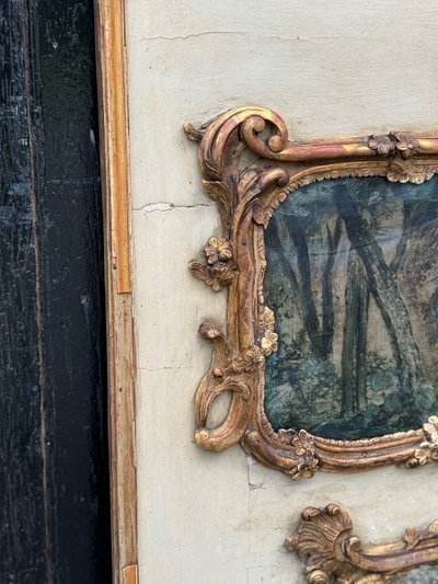Miroir De Cheminée Ou Trumeau, Oil on canvas and gilded wood, 18th century