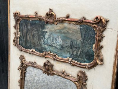 Miroir De Cheminée Ou Trumeau, Oil on canvas and gilded wood, 18th century
