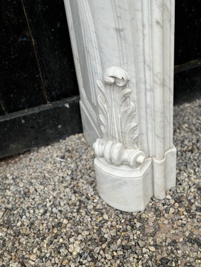 Remarkable Louis XV Style White Carrara Marble Mantel circa 1880