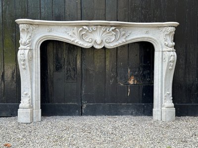 Remarkable Louis XV Style Carrara Marble Mantel Circa 1880