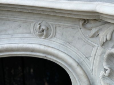 Remarkable Louis XV Style Carrara Marble Mantel Circa 1880