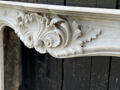 Remarkable Louis XV Style Carrara Marble Mantel Circa 1880