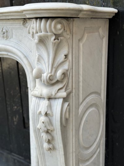 Remarkable Louis XV Style Carrara Marble Mantel Circa 1880
