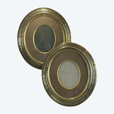 PAIRE DE GRANDS CADRES EPOQUE NAPOLEON III AVEC LES PASSES PARTOUT ET VITRES