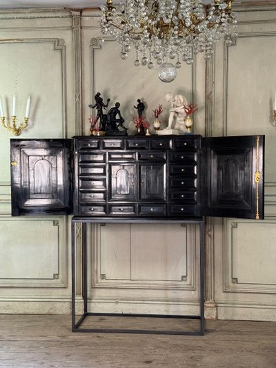 Antwerp Cabinet in Ebony and Bone, 17th Century