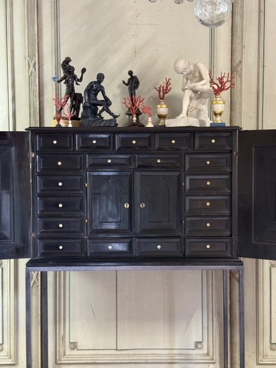 Antwerp Cabinet in Ebony and Bone, 17th Century