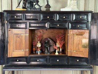 Antwerp Cabinet in Ebony and Bone, 17th Century