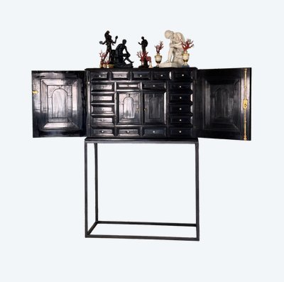 Antwerp Cabinet in Ebony and Bone, 17th Century