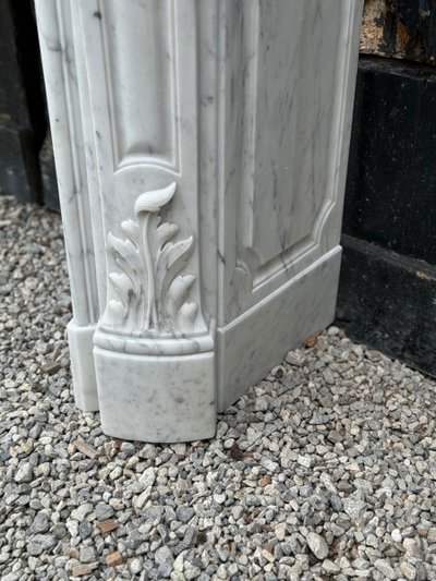 Louis XV style Carrara marble mantel, circa 1880