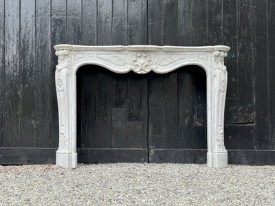 Louis XV style Carrara marble mantel, circa 1880