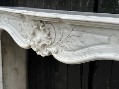 Louis XV style Carrara marble mantel, circa 1880
