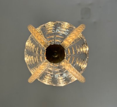 Venetian Colorless Murano Glass Chandelier Circa 1950