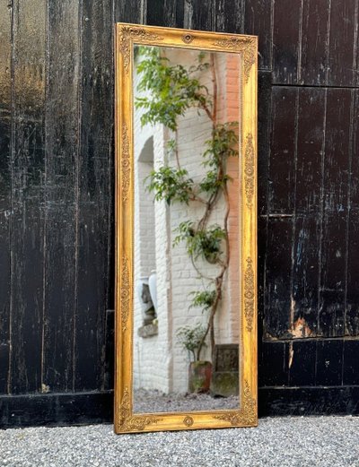 Miroir Empire En Bois Stuqué Et Doré, Début XIXème Siècle