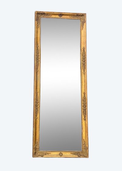 Miroir Empire En Bois Stuqué Et Doré, Début XIXème Siècle