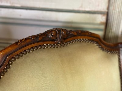 Pair Of Louis XV Style Bergères In Finely Carved Walnut About 1920