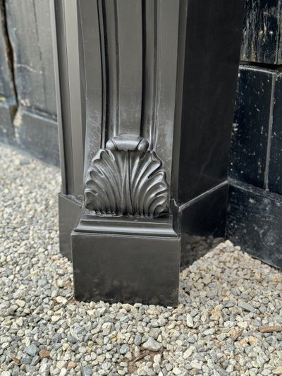 Napoleon III mantel in Belgian Black or Mazy Black marble, circa 1880