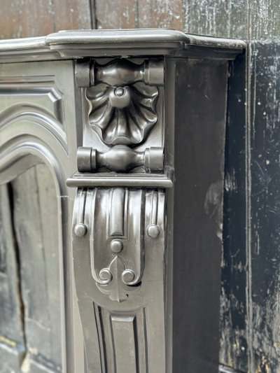 Napoleon III mantel in Belgian Black or Mazy Black marble, circa 1880