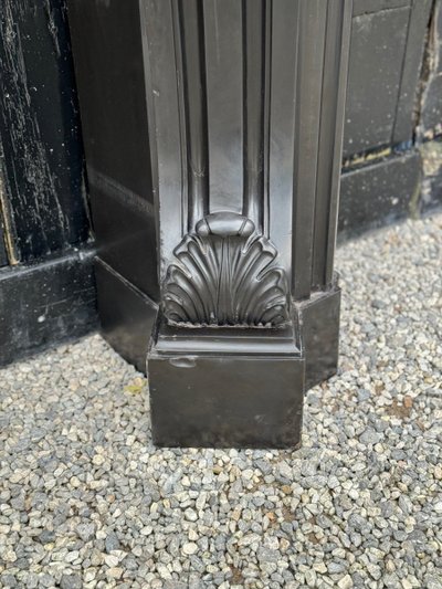 Napoleon III mantel in Belgian Black or Mazy Black marble, circa 1880
